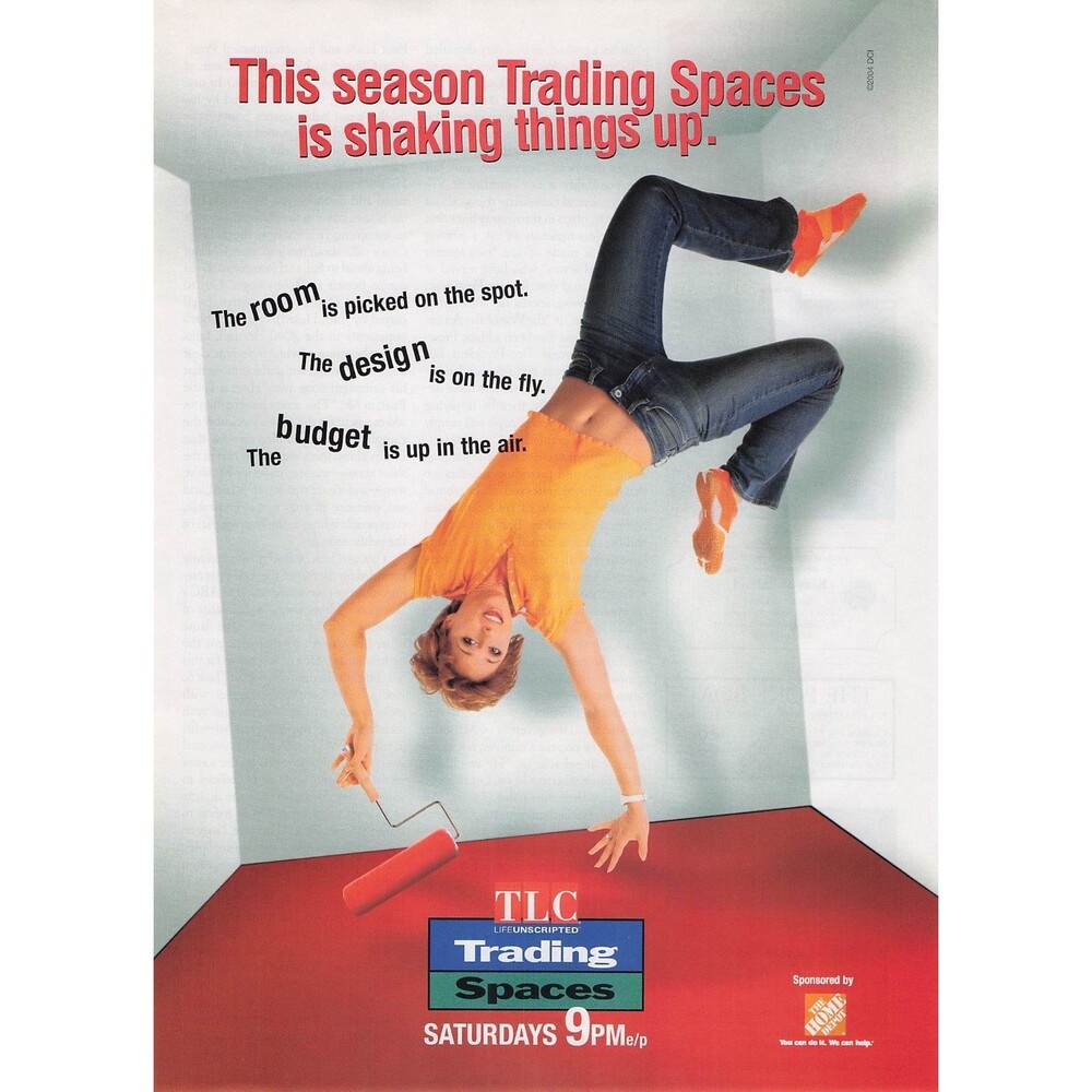 Vintage TLC Trading Spaces Print Ad 2004 Reality TV Home Depot Wall Decor poster
